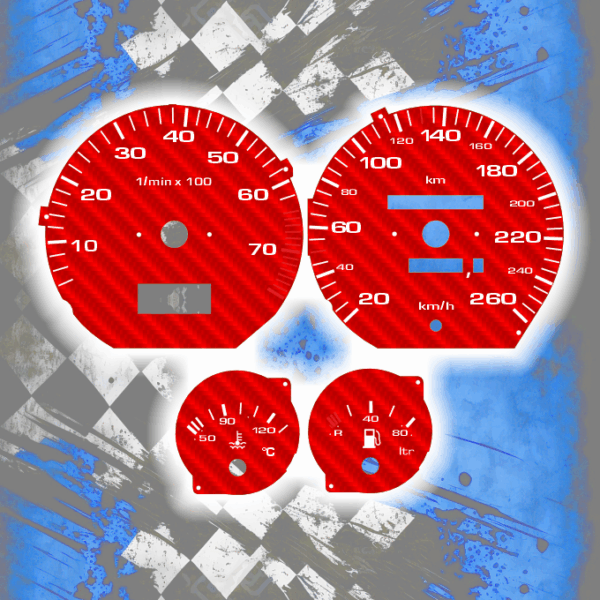Tachoscheiben für AUDI 100 200 C4 - CARBON STYLE 1 Tachoscheiben DEIN-TACHO.DE für Audi 100 200 C4 Carbon Style