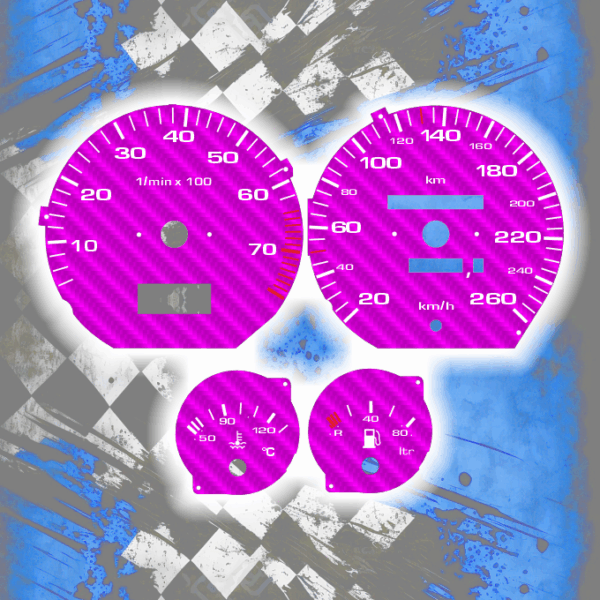 Tachoscheiben für AUDI 100 200 C4 - CARBON STYLE 5 Tachoscheiben DEIN-TACHO.DE für Audi 100 200 C4 Carbon Style