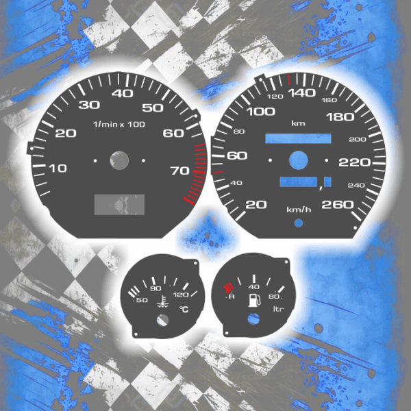 Tachoscheiben DEIN-TACHO.DE für Audi 100 200 C4 One Color Style