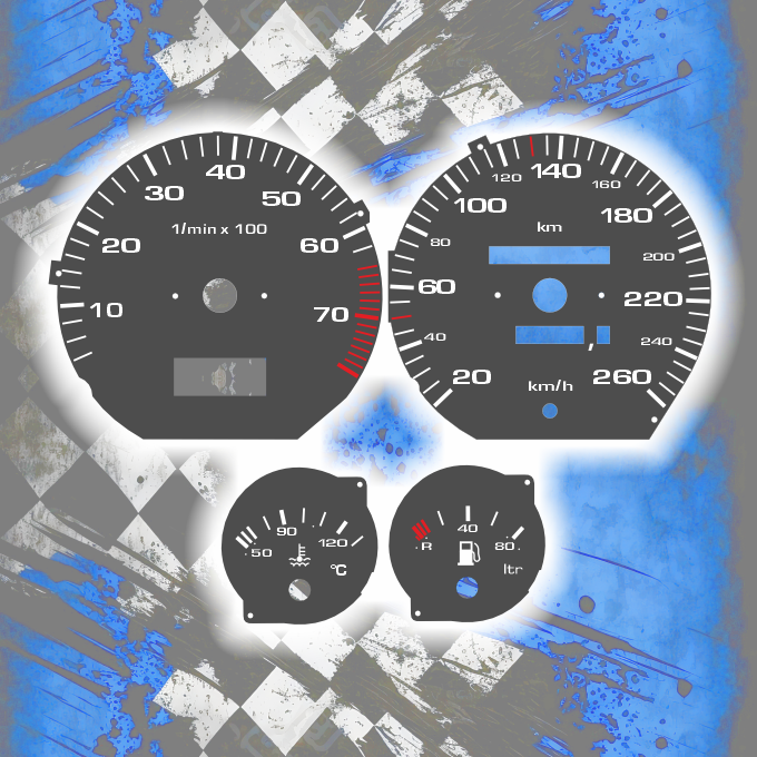 Tachoscheiben DEIN-TACHO.DE für Audi 100 200 C4 One Color Style