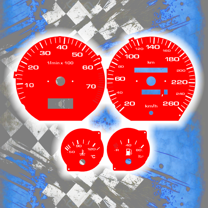 Tachoscheiben DEIN-TACHO.DE für Audi 100 200 C4 One Color Style