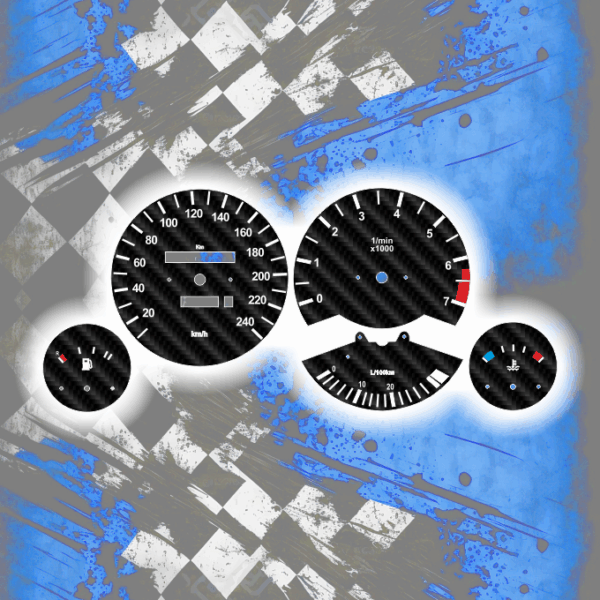 Tachoscheiben DEIN-TACHO.DE für BMW E30 Carbon Style