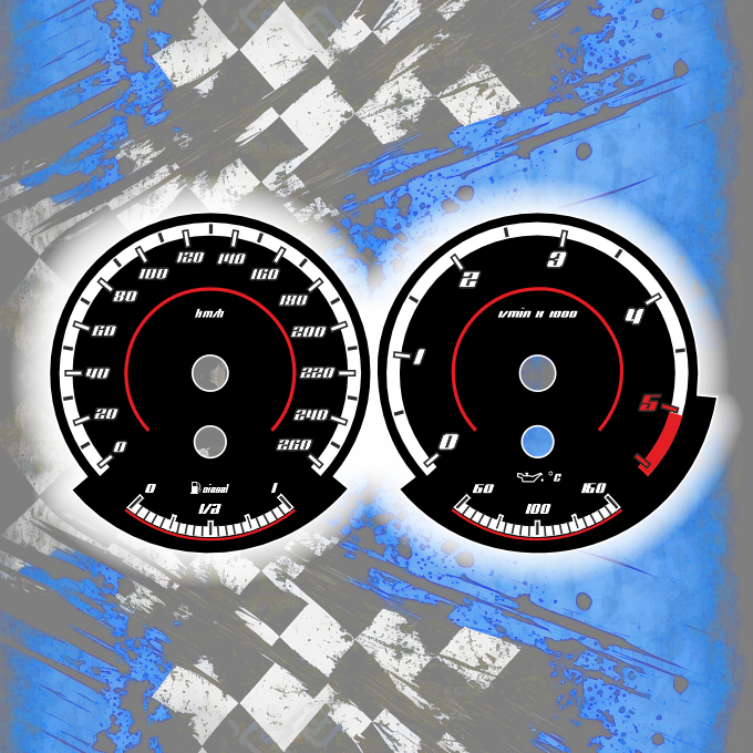 Tachoscheiben DEIN-TACHO.DE für BMW E6X E7X E9X NEW FACE BLACK