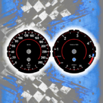 Tachoscheiben DEIN-TACHO.DE für BMW E6x E7x E9x 4 Zylinder Red Lines