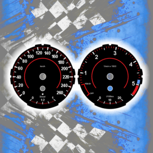 Tachoscheiben DEIN-TACHO.DE für BMW E6x E7x E9x 4 Zylinder Red Lines