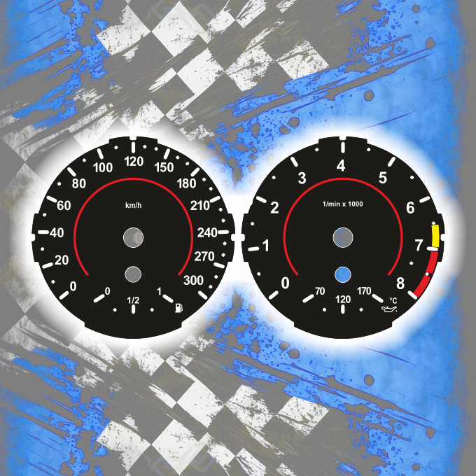 Tachoscheiben DEIN-TACHO.DE für BMW E8X M STYLE Red Circle