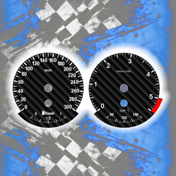 Tachoscheiben DEIN-TACHO.DE für BMW E6x E7x E9x Carbon Style