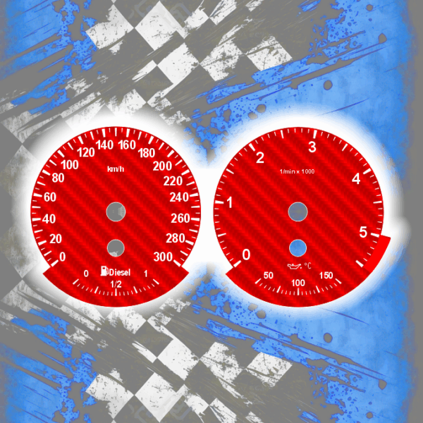 Tachoscheiben DEIN-TACHO.DE für BMW E6x E7x E9x Carbon Style