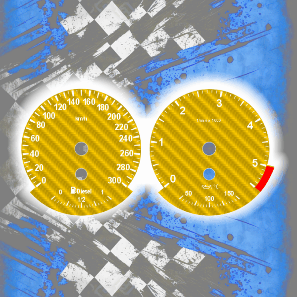 Tachoscheiben DEIN-TACHO.DE für BMW E6x E7x E9x Carbon Style