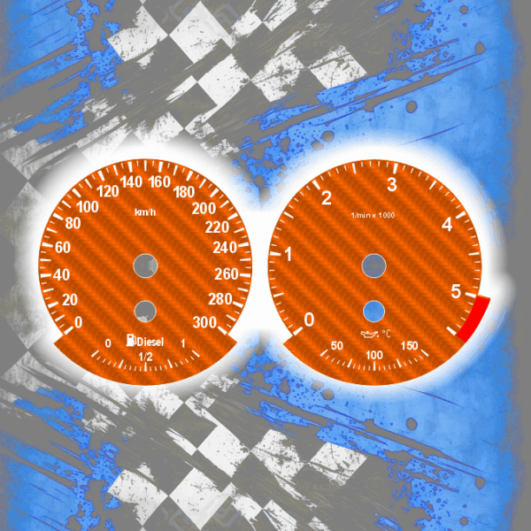 Tachoscheiben DEIN-TACHO.DE für BMW E6x E7x E9x Carbon Style