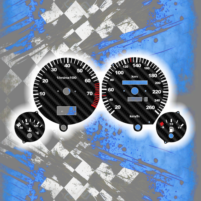 Tachoscheiben DEIN-TACHO.DE für Audi 80 90 B3 B4 Carbon Style
