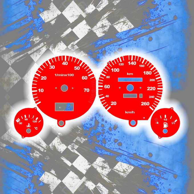 Tachoscheiben DEIN-TACHO.DE für Audi 80 90 B3 B4 One Color Style
