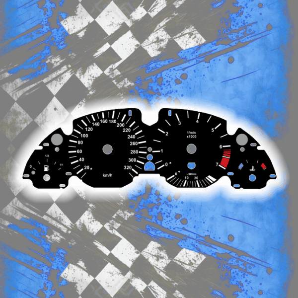Tachoscheiben für BMW E38 E39 E53 Alp Black 330kmh