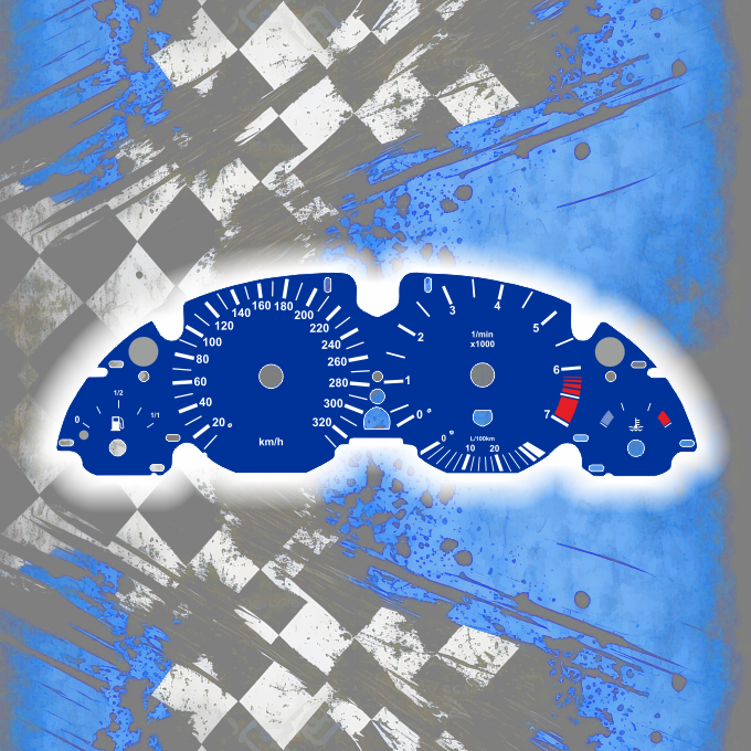 Tachoscheiben für BMW E38 E39 E53 Alp Blue 330kmh